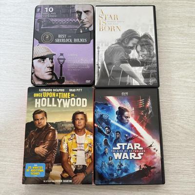 LOT 217D: DVD Colleciton: Star Wars, Sherlock Holmes, Once Upon a Time in Hollywood, A Star is Born & More