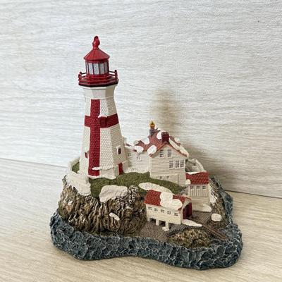 LOT 219D: Harbor Lights Christmas Lighthouses: 1997 White Shoal Light Michigan #704 & 1999 East Quoddy Light Canada #708