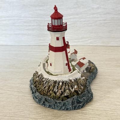 LOT 219D: Harbor Lights Christmas Lighthouses: 1997 White Shoal Light Michigan #704 & 1999 East Quoddy Light Canada #708