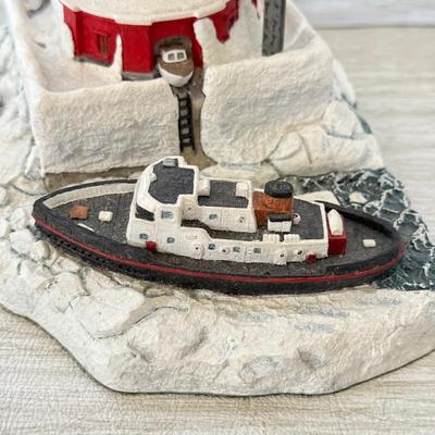 LOT 219D: Harbor Lights Christmas Lighthouses: 1997 White Shoal Light Michigan #704 & 1999 East Quoddy Light Canada #708