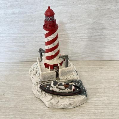LOT 219D: Harbor Lights Christmas Lighthouses: 1997 White Shoal Light Michigan #704 & 1999 East Quoddy Light Canada #708