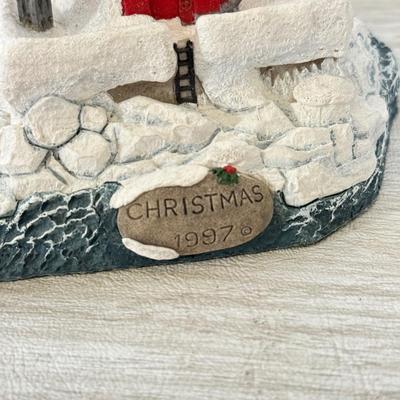 LOT 219D: Harbor Lights Christmas Lighthouses: 1997 White Shoal Light Michigan #704 & 1999 East Quoddy Light Canada #708