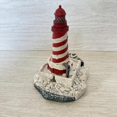 LOT 219D: Harbor Lights Christmas Lighthouses: 1997 White Shoal Light Michigan #704 & 1999 East Quoddy Light Canada #708