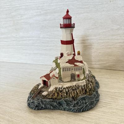 LOT 219D: Harbor Lights Christmas Lighthouses: 1997 White Shoal Light Michigan #704 & 1999 East Quoddy Light Canada #708