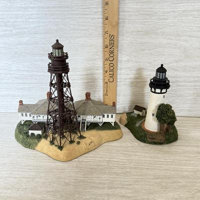 LOT 220D: Harbor Lights Lighthouses: Sanibel Island Florida #194 & Society Exclusive Amelia Island Florida #505