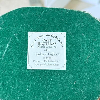 LOT 223D: Harbor Lights Lighthouses: Signed 1996 Special Event Exclusive Sunken Rock New York, Cape Hatteras North Carolina #401 &...