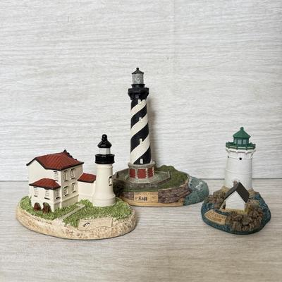 LOT 223D: Harbor Lights Lighthouses: Signed 1996 Special Event Exclusive Sunken Rock New York, Cape Hatteras North Carolina #401 &...