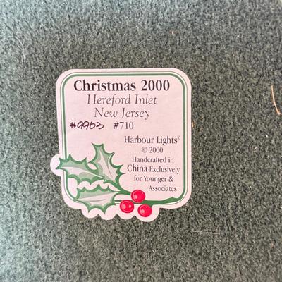 LOT 224D: Harbor Lights Christmas Lighthouses: 2000 Hereford Inlet New Jersey #710, 1995 Big Bay Point #700 & 1996 Colchester Reef #701