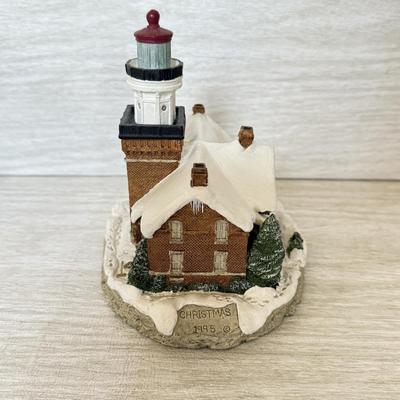 LOT 224D: Harbor Lights Christmas Lighthouses: 2000 Hereford Inlet New Jersey #710, 1995 Big Bay Point #700 & 1996 Colchester Reef #701