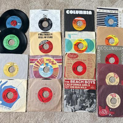 LOT 231K: Vintage 45s: Beach Boys & More
