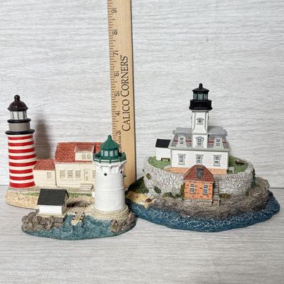 LOT 272D: Harbor Lights Lighthouses: West Quoddy Head Maine #103, Rose Island Rhode Island #616 & 1996 Special Event Exclusive Sunken...