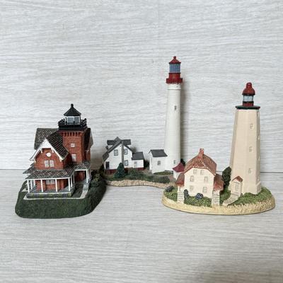 LOT 273D: Harbor Lights Lighthouses: Society Exclusive Sea Girt New Jersey #509, Cape May NJ #168 & Sandy Hook NJ #104