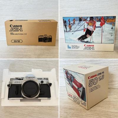 LOT 278D: Canon AE-1 35mm Film Camera NIB: 1980 Winter Olympic Games Body & Lens