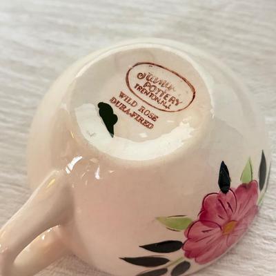 LOT 280: Vintage Stangl Wild Rose Tea Cups & Saucers w/ Sugar Bowl, Creamer & Pitcher