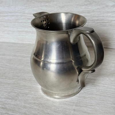 LOT 283K: Woodbury Pewter Tea Pot & Pitcher w/ 1985 Danforth Pewter Bowl