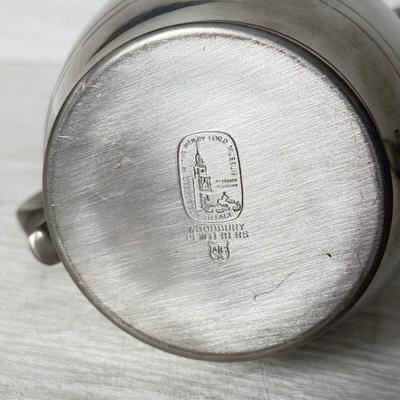 LOT 283K: Woodbury Pewter Tea Pot & Pitcher w/ 1985 Danforth Pewter Bowl