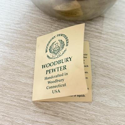 LOT 283K: Woodbury Pewter Tea Pot & Pitcher w/ 1985 Danforth Pewter Bowl