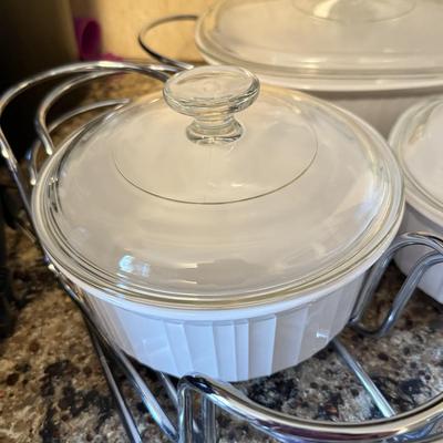 LOT 286K: White Corning Ware Casserole Baking Dishes