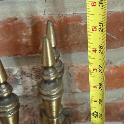 LOT 287F: Fireplace Screen, Tools & Vintage Bellows w/ Ship Motif