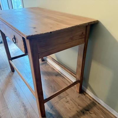 LOT 292F: Rustic Wood Side Table w/ Drawer
