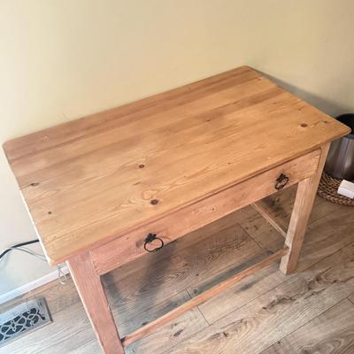 LOT 292F: Rustic Wood Side Table w/ Drawer