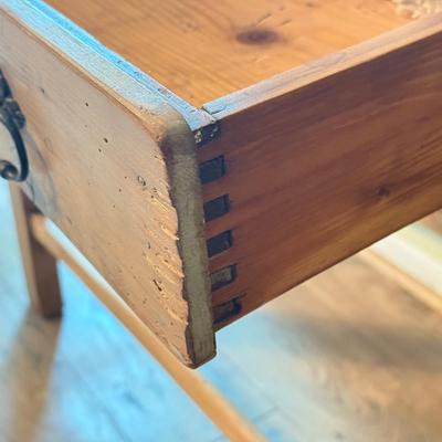 LOT 292F: Rustic Wood Side Table w/ Drawer