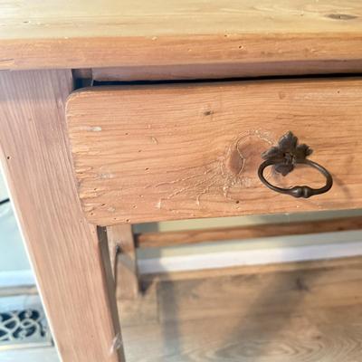 LOT 292F: Rustic Wood Side Table w/ Drawer