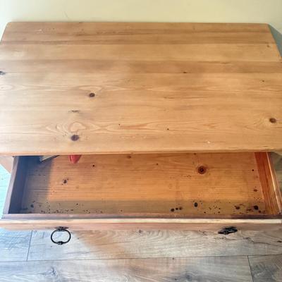 LOT 292F: Rustic Wood Side Table w/ Drawer