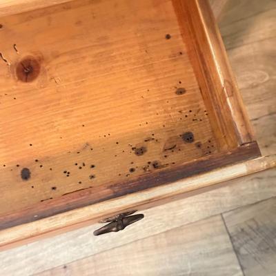 LOT 292F: Rustic Wood Side Table w/ Drawer