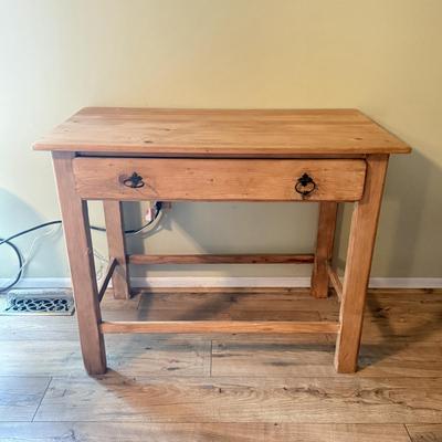 LOT 292F: Rustic Wood Side Table w/ Drawer