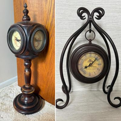 LOT 293: Vintage-Style Home Decor Clocks