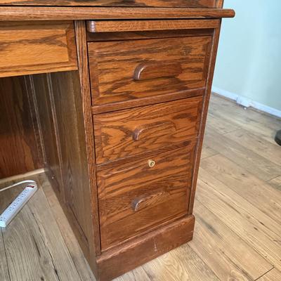 LOT 299F: Vintage Winners Only Rolltop Desk w/ Keys