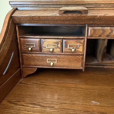 LOT 299F: Vintage Winners Only Rolltop Desk w/ Keys
