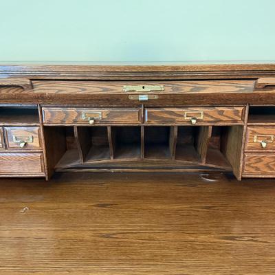 LOT 299F: Vintage Winners Only Rolltop Desk w/ Keys