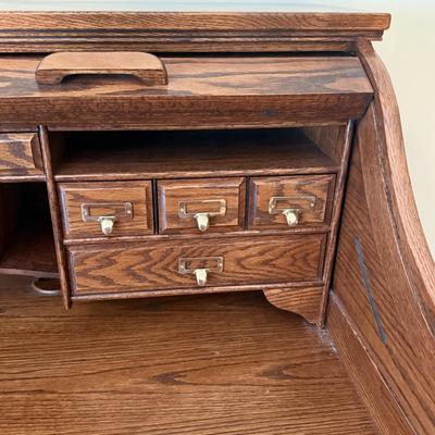 LOT 299F: Vintage Winners Only Rolltop Desk w/ Keys