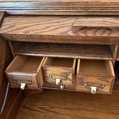 LOT 299F: Vintage Winners Only Rolltop Desk w/ Keys