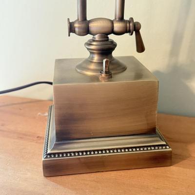 LOT 302F: Brass Vintage Office Lamps & Magnifying Glasses