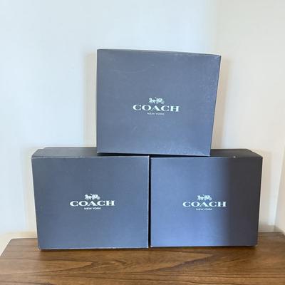 LOT 304D: Coach New York Gift Boxes & Cloth Bags