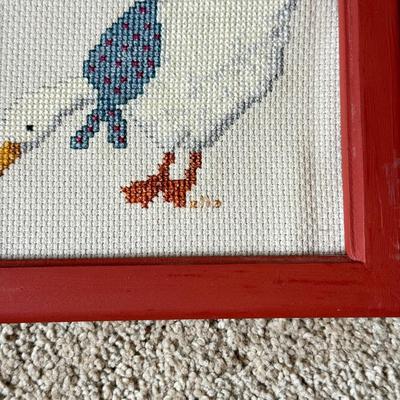 LOT 306D: Sharon Powers Basket Cross Stitch Artwork