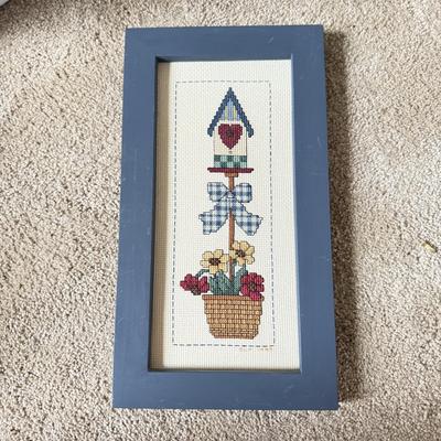 LOT 306D: Sharon Powers Basket Cross Stitch Artwork