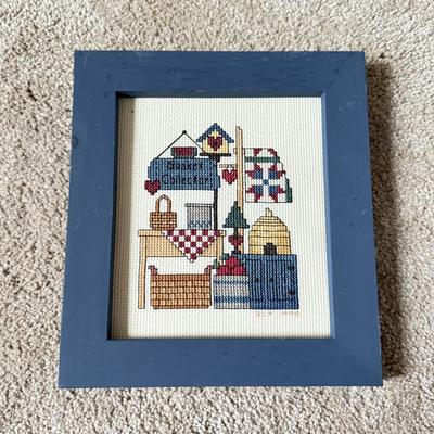 LOT 306D: Sharon Powers Basket Cross Stitch Artwork