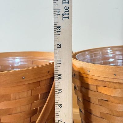 LOT 307K: Four Hand Woven Longaberger Baskets w/ Plastic Inserts