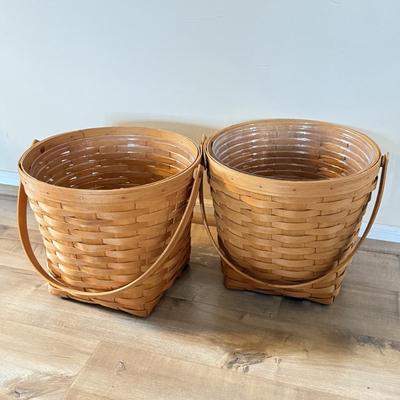 LOT 307K: Four Hand Woven Longaberger Baskets w/ Plastic Inserts