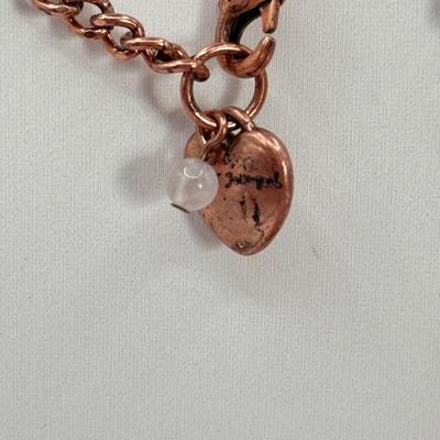 LOT 310J: 34” Rose Gold Tone Betsey Johnson Heart Pendant Necklace