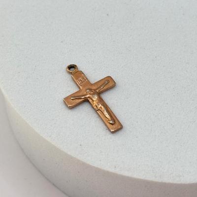 LOT 315J: Vintage 1950s West Germany Porcelain “Pin of Pretty Lady” & Two Vintage Cross Pendants