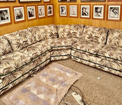 Vintage very large Sofa - 3 sections - 184" length - comes with an attached $5 bill