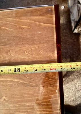 Vintage Wooden Side Table on Wheels