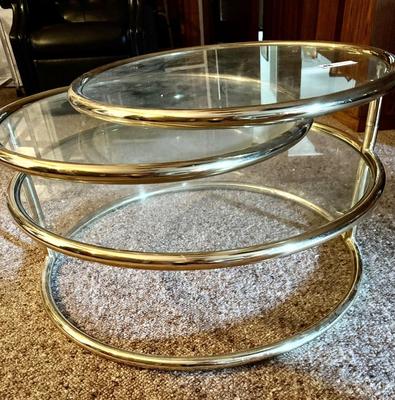 Vintage Swivel Coffee Table - 1970's Milo Baughman Style?