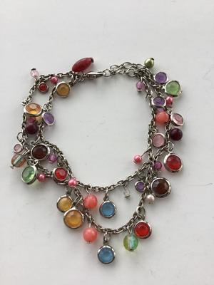 Beautiful double layer colorful charm bracelet