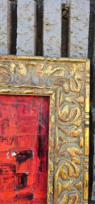 Portrait of a woman with Butterfly, Original Painting by Jacqi 1970s